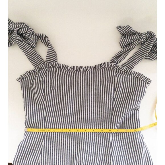 Koch Stella Mini Dress Ruffle Hem Striped Tie Straps M 8-10 - Picture 13 of 16